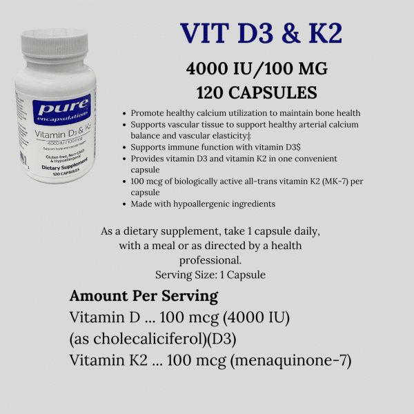 VIT D3 & K2 120 CAPSULES